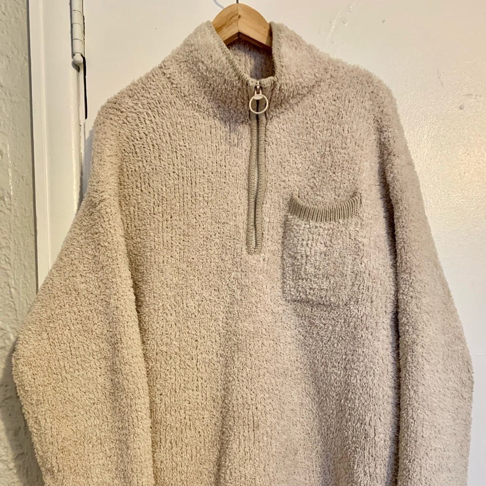 aerie sherpa quarter zip sweater/jacket/fleece